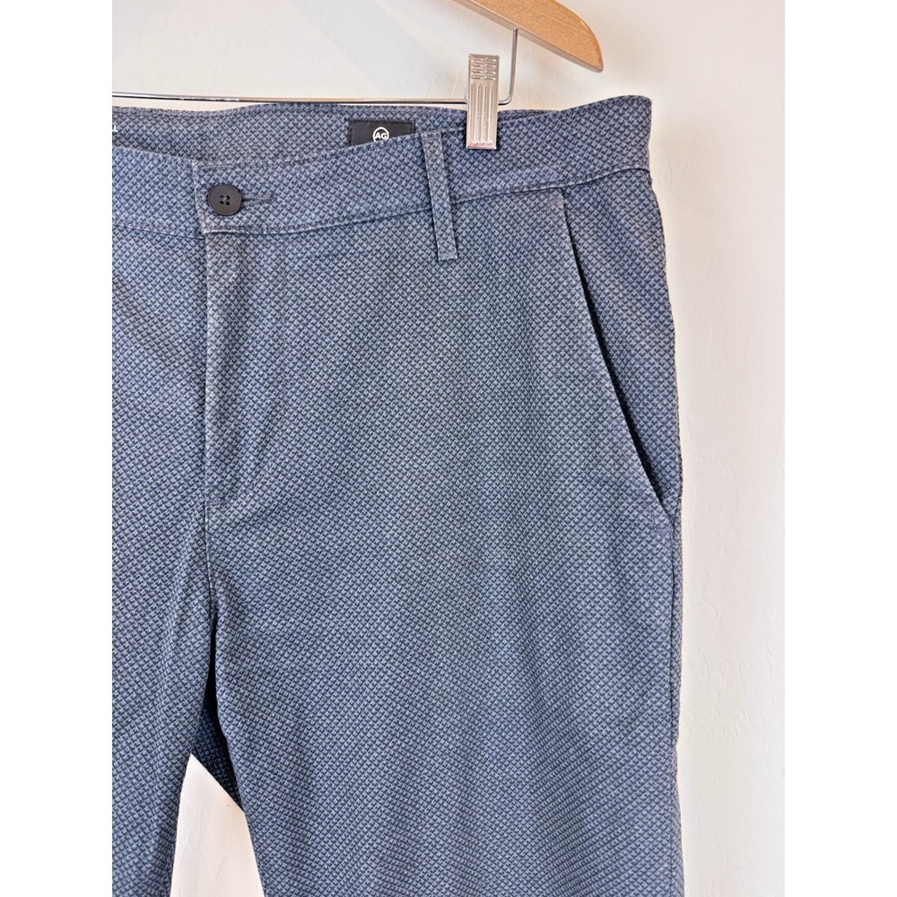 AG Adriano Godschmeid Marshall Modern‎ Slim Trouser Chino 36/33 Blue Check - Picture 2 of 9